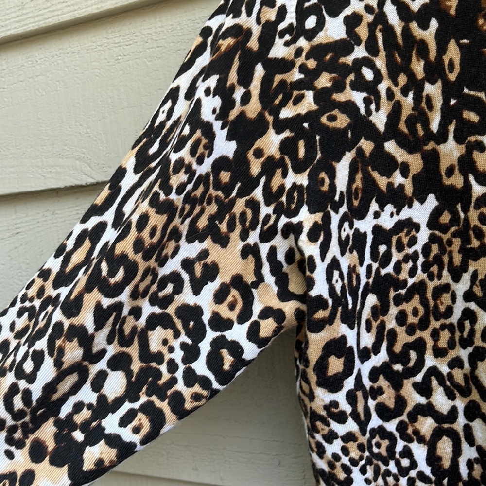 1x Talbots like new plus petite leopard pure merino wool knit sweater Wild hope - Picture 4 of 10